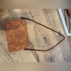 Free people Brown Laser-Cut Crossbody Bag